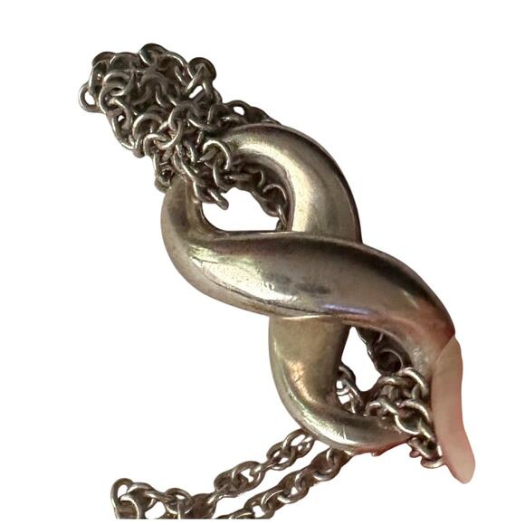Tiffany & Co Infinity Double Chain Pendant and Necklace in Sterling 14.5" Chain - Picture 14 of 14